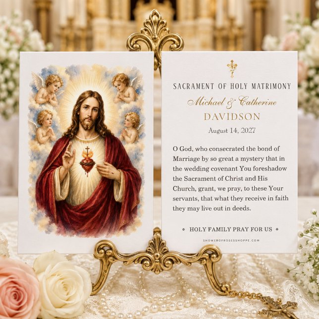 Katolska bröllopsbönkortet Heliga Hjärtas Jesu Visitkort (Skapare uppladdad)