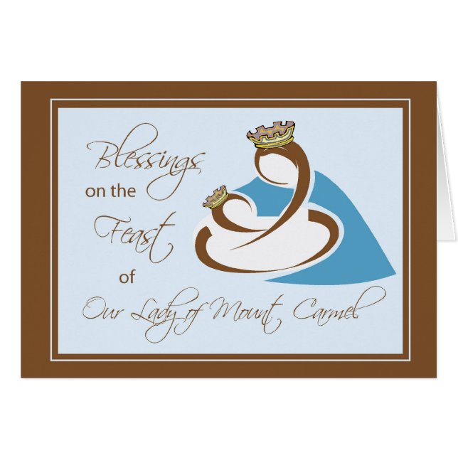 Katolska festen till vår Ljugit av berget Carmel Hälsningskort (Framsidan Horizontal)