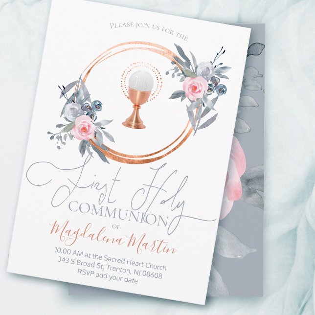 katolska flickans första blommigt inbjudningar (Skapare uppladdad)