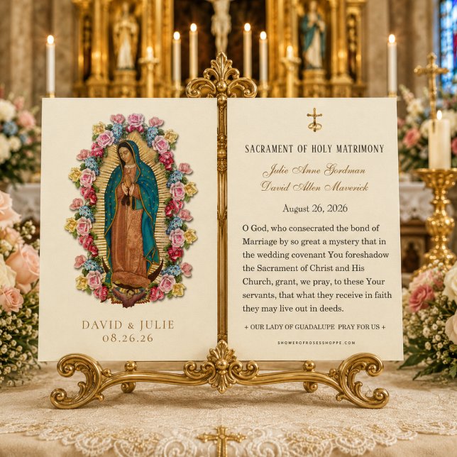 Katolska Guadalupe Rosor Bröllopsbön  Visitkort (Skapare uppladdad)