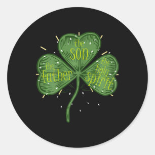 Katolska irländska Shamrock Kristna St Pat Runt Klistermärke