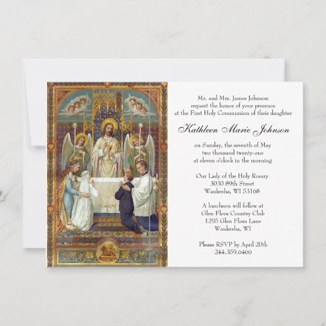 Katolska Jesus First Communion-inbjudningar Inbjudningar (Framsida)