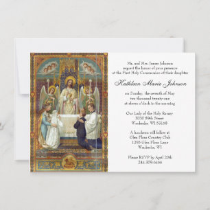 Katolska Jesus First Communion-inbjudningar Inbjudningar