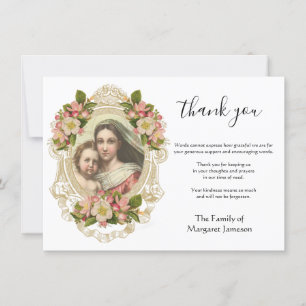 Katolska Jungfrun Mary Jesus Rosary Condolance Tack Kort