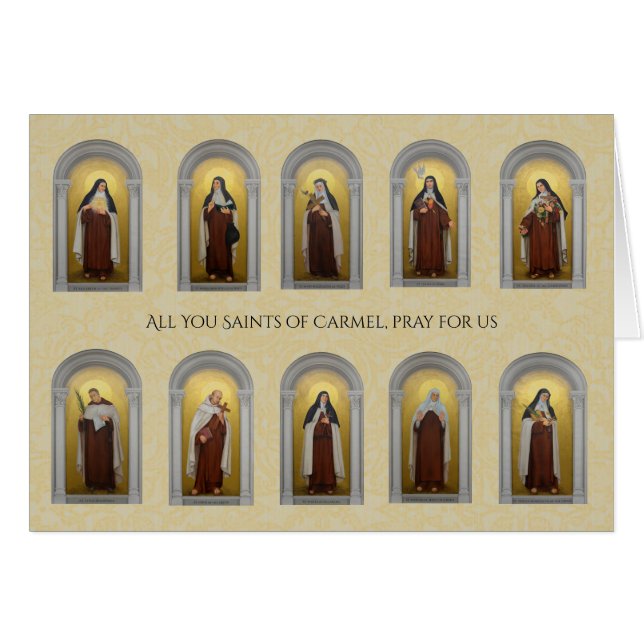 Katolska karmelithelgon Nunnor Präster Religiösa Hälsningskort (Framsidan Horizontal)