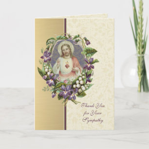 Katolska kondoleans tackkort för Jesu heliga hjärt