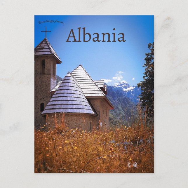 Katolska kyrkan i Theth i Shkodër County Albanien Vykort (Framsida)