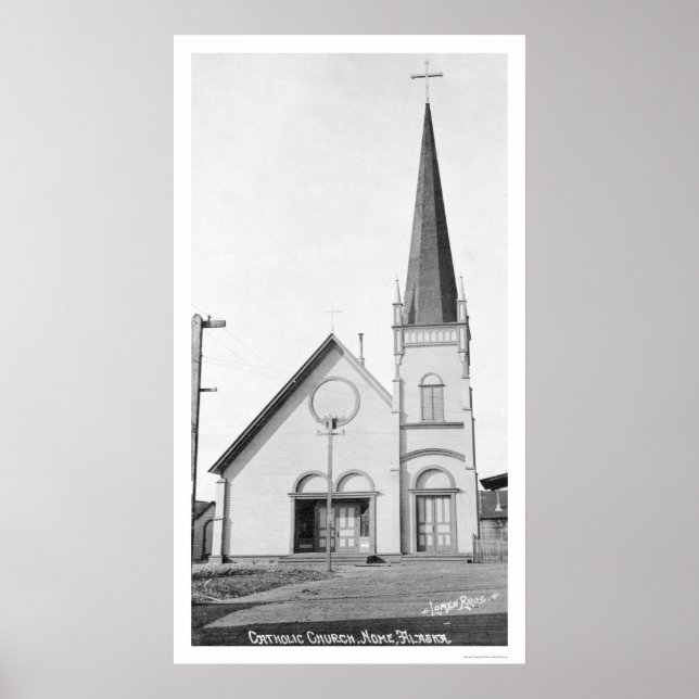 Katolska kyrkan Nome Alaska 1921 Poster (Framsidan)