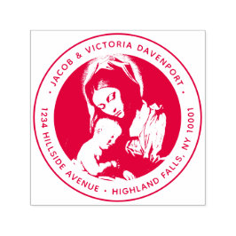 Katolska Madonna och Child Red Returadress Självfärgande Stämpel