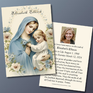 Katolska Mary och Jesus Funeral Memorial Prayer