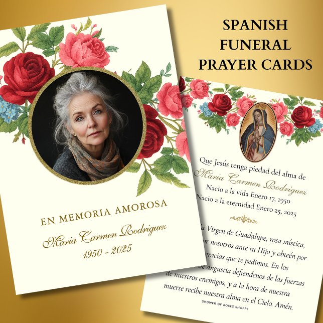 katolska Memorial Guadalupe Funeral Prayer Visitkort (Skapare uppladdad)