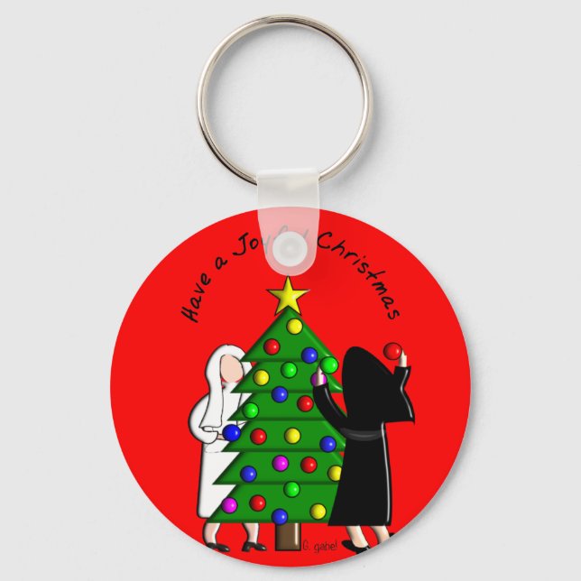Katolska nun Art-julkort och -gåvor Nyckelring (Framsida)