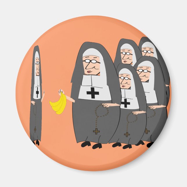 Katolska nun Humor "Tjock Sisters" Magnet (Framsidan)