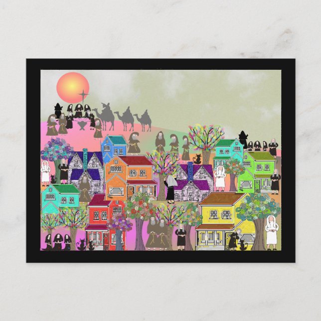 Katolska nun- och katolska Munk Art-gåvor Vykort (Framsida)