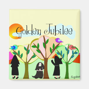 Katolska nunnafemtioårsjubileumgåvor magnet