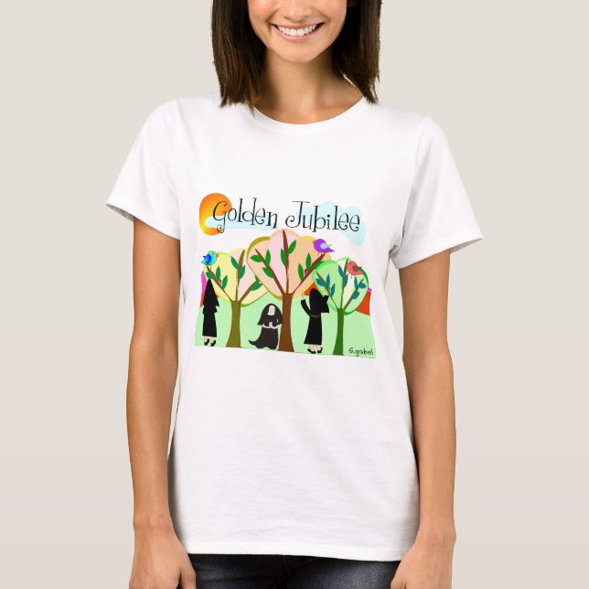 Katolska nunnafemtioårsjubileumgåvor t-shirt (Framsida)