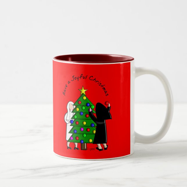 Katolska nunnakonstjulkort & gåvor Två-Tonad mugg (Höger)