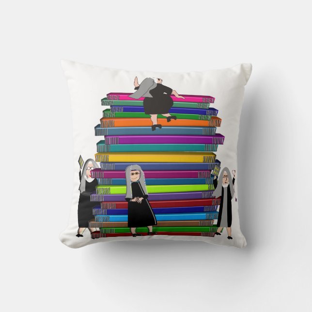 Katolska nunnor Stack of Bokar Art Pillow Kudde (Framsida)