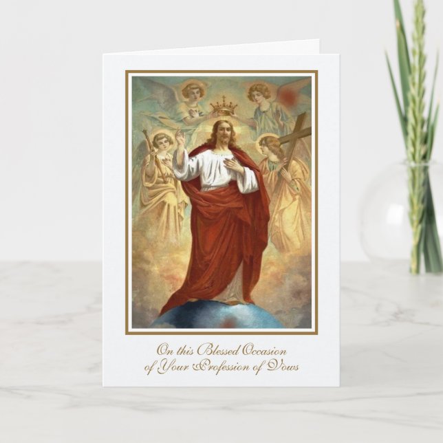 Katolska nunnors religiösa yrkeskort kort (Framsida)