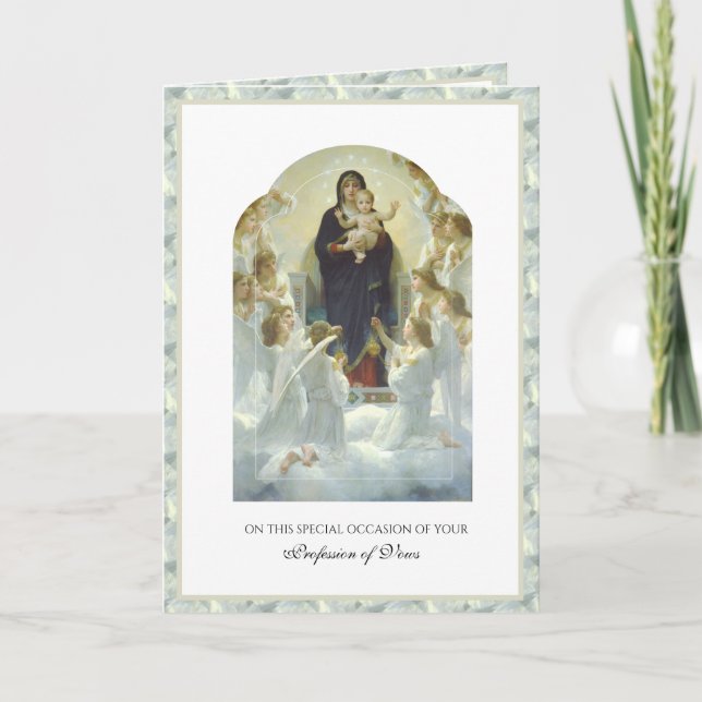 Katolska nunnors religiösa yrkesslöften kort (Framsida)