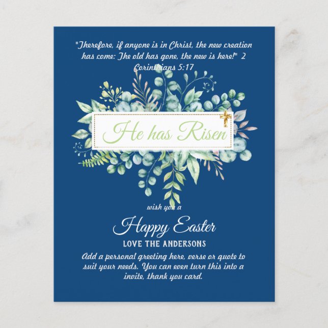 Katolska PÅSK-kort, Religiösa Verse Bible Quote (Framsida)