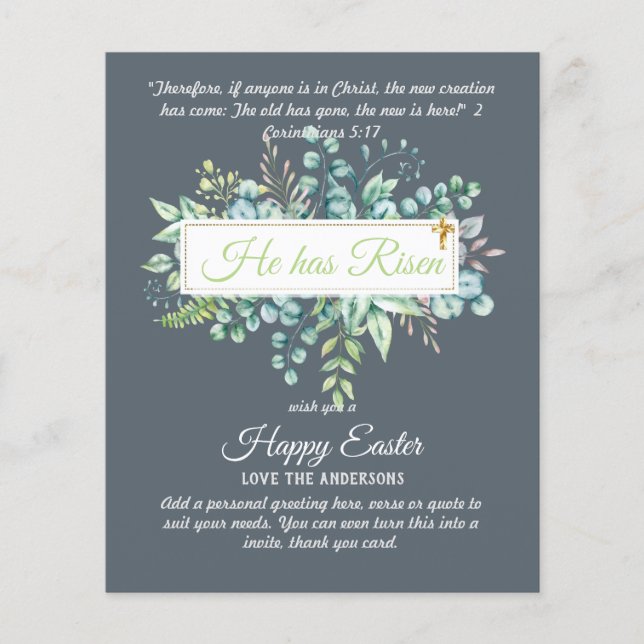 Katolska PÅSK-kort, Religiösa Verse Bible Quote (Framsida)