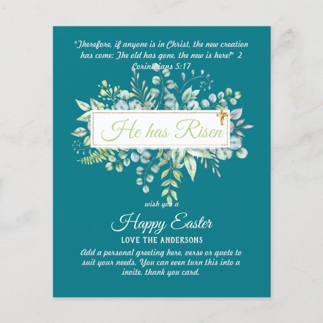 Katolska PÅSK-kort, Religiösa Verse Bible Quote (Framsida)