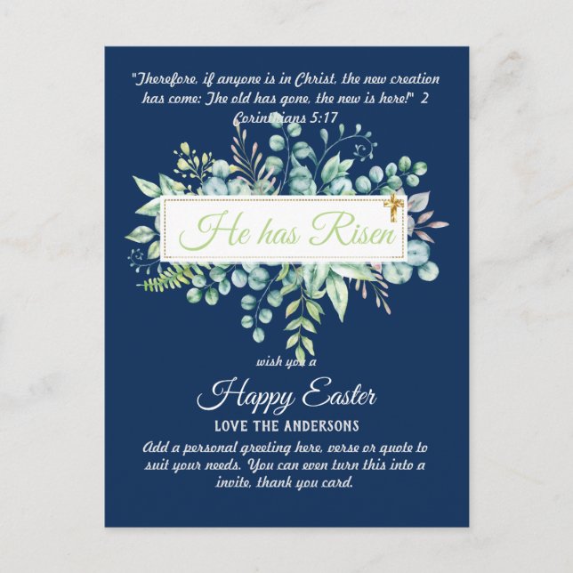 Katolska PÅSK-kort, Religiösa Verse Bible Quote Vykort (Framsida)