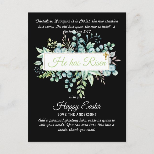 Katolska PÅSK-kort, Religiösa Verse Bible Quote Vykort (Framsida)