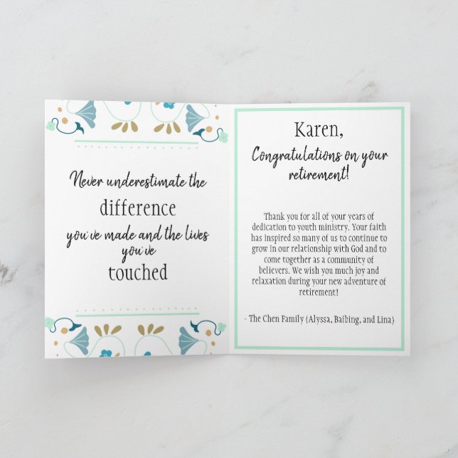 Katolska Pension Grattisar Kort (Inuti)