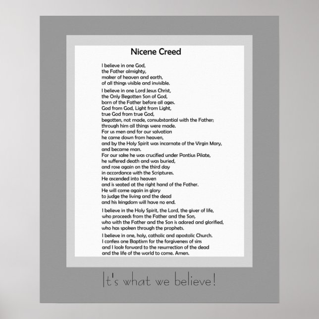 Katolska Poster Nicene Credo (Framsidan)