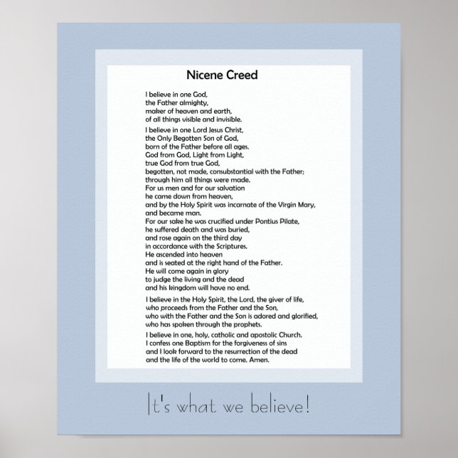 Katolska Poster Nicene Credo (Framsidan)