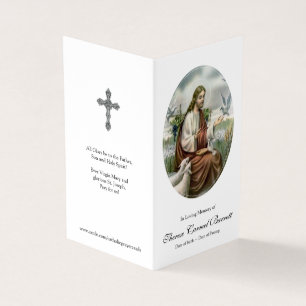 Katolska Prayer-kort Acto de Contricion Visitkort