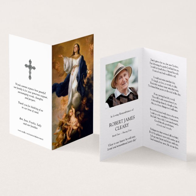 Katolska Prayer-kort | Antagande 1 Kort (In- och utsida)