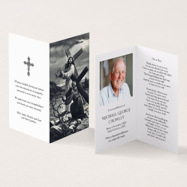 Katolska Prayer-kort | Antique de Jesus Kort (In- och utsida)