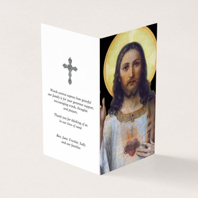 Katolska Prayer-kort | Antique Helig Heart Visitkort (Utsida)