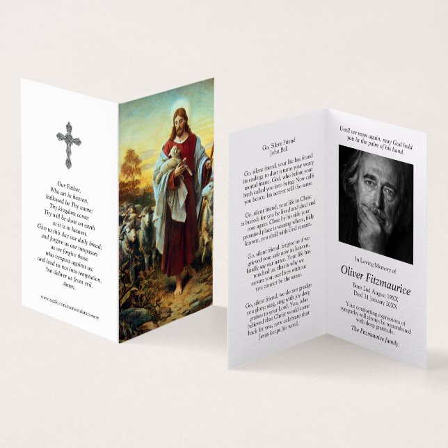 Katolska Prayer-kort | Bra Shepherd Kort (In- och utsida)