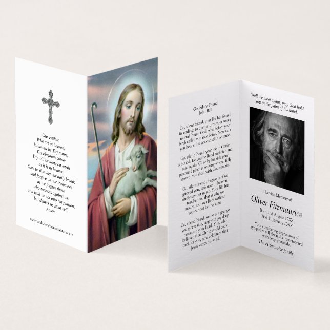 Katolska Prayer-kort | Guds lamm Kort (In- och utsida)