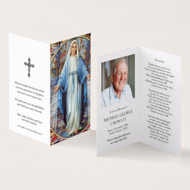 Katolska Prayer-kort | Hail Mary Kort (In- och utsida)