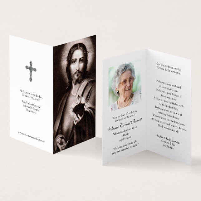 Katolska Prayer-kort | Helig Heart 1 Kort (In- och utsida)
