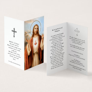Katolska Prayer-kort Helig Heart Jesus 3 Kort