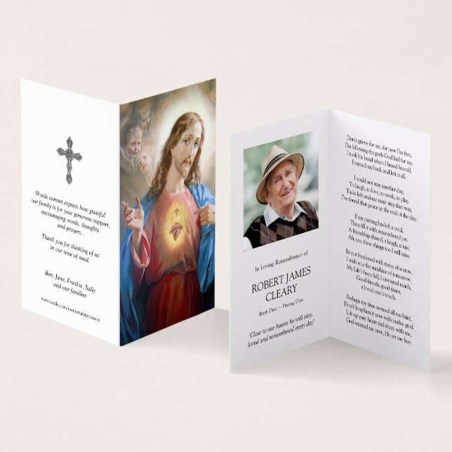 Katolska Prayer-kort | Helig Heart Kort (In- och utsida)