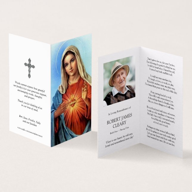 Katolska Prayer-kort | Helig Heart Mary Kort (In- och utsida)