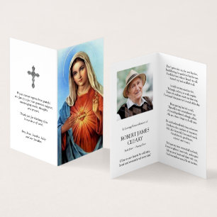 Katolska Prayer-kort Helig Heart Mary Visitkort