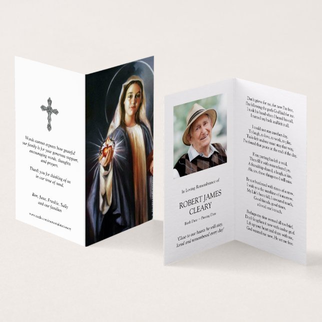 Katolska Prayer-kort | Holding Helig Heart Kort (In- och utsida)