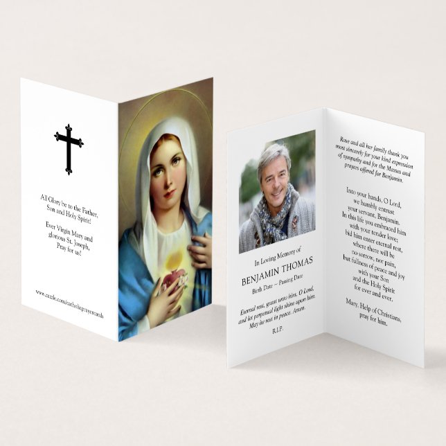 Katolska Prayer-kort | Italienska Mary Visitkort (In- och utsida)