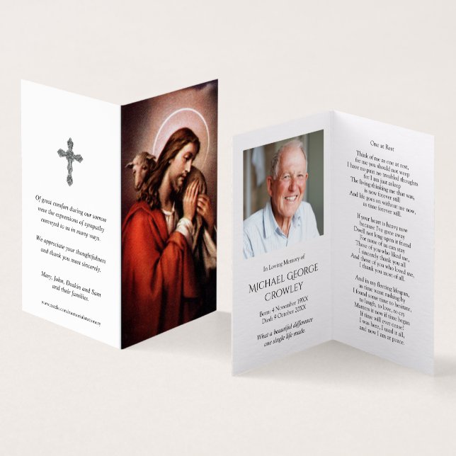 Katolska Prayer-kort | Jesus Bra Shepherd 4 Kort (In- och utsida)