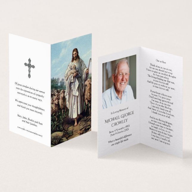 Katolska Prayer-kort | Jesus Bra Shepherd 6 Kort (In- och utsida)