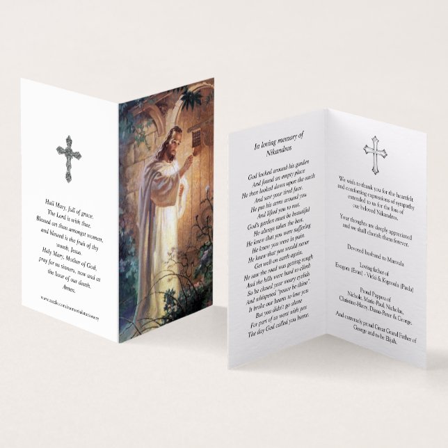 Katolska Prayer-kort | Jesus knackar 1 Kort (In- och utsida)