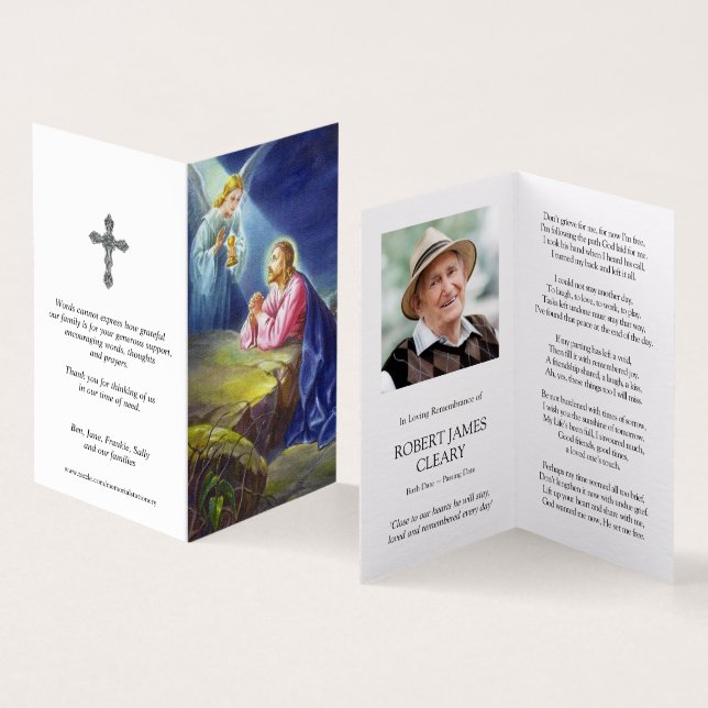 Katolska Prayer-kort | Jesus Kristus Praying 1 Kort (In- och utsida)